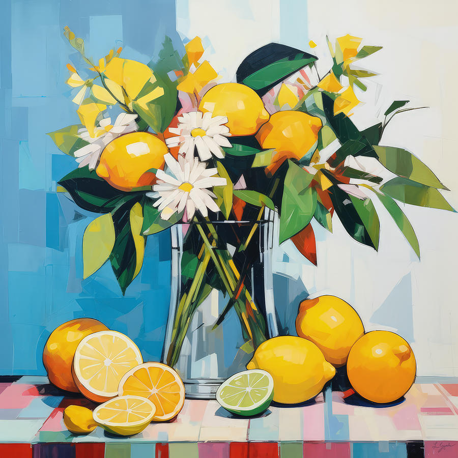 Yellow and White Daisies Art Painting by Lourry Legarde