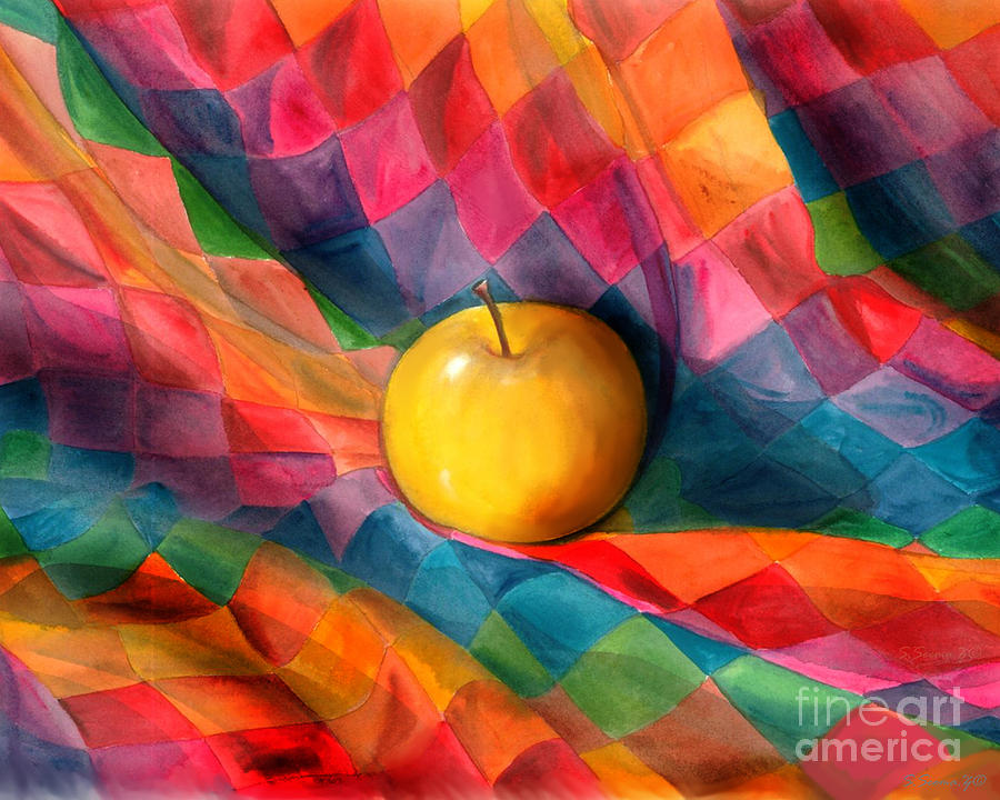 Yellow apple Mixed Media by S Seema Z