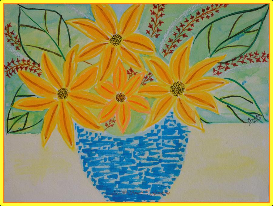 Yellow Asters  Painting by Sonali Gangane