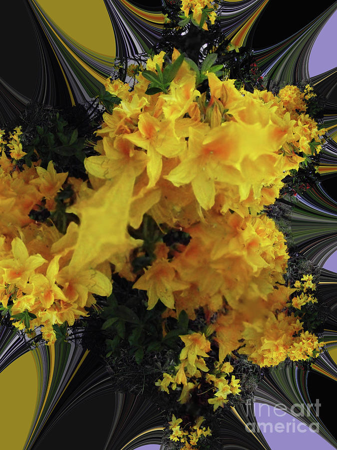 Yellow Azalea Abyss Clamp Fractal Digital Art by Charles Robinson