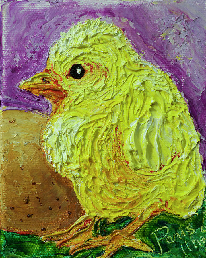 Yellow Baby Chick Painting by Paris Wyatt Llanso
