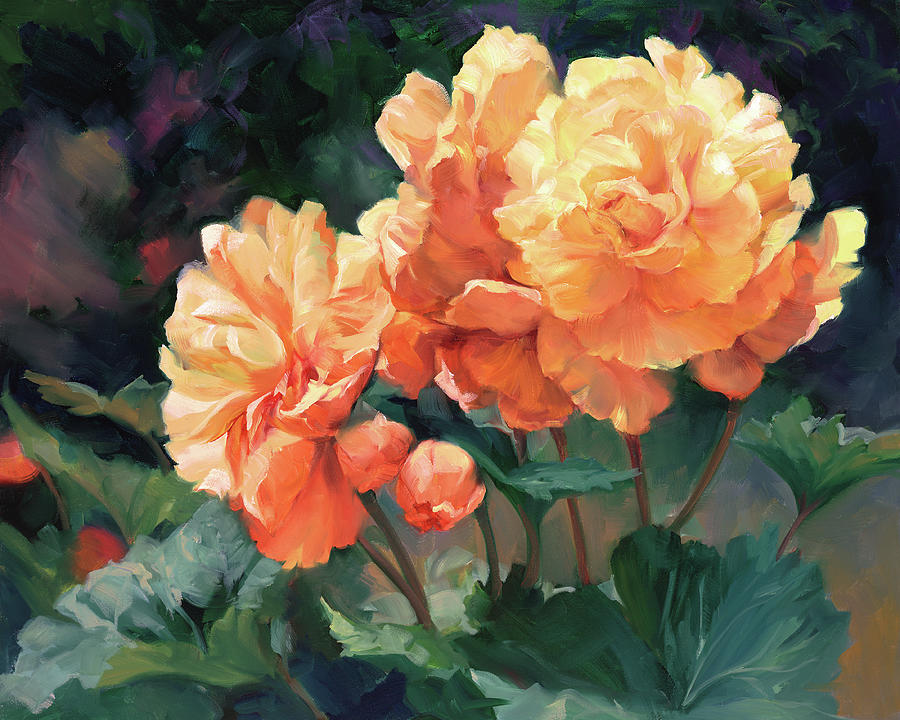 Botanicals Painting - Yellow Begonia by Laurie Snow Hein