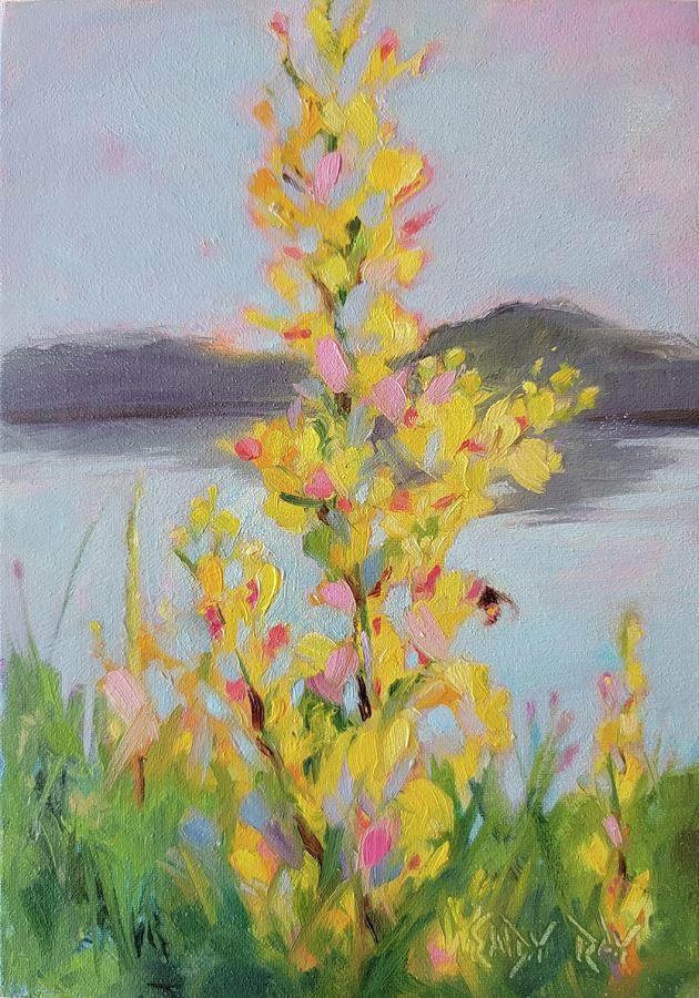Yellow Blaze Painting by Wendy Ray