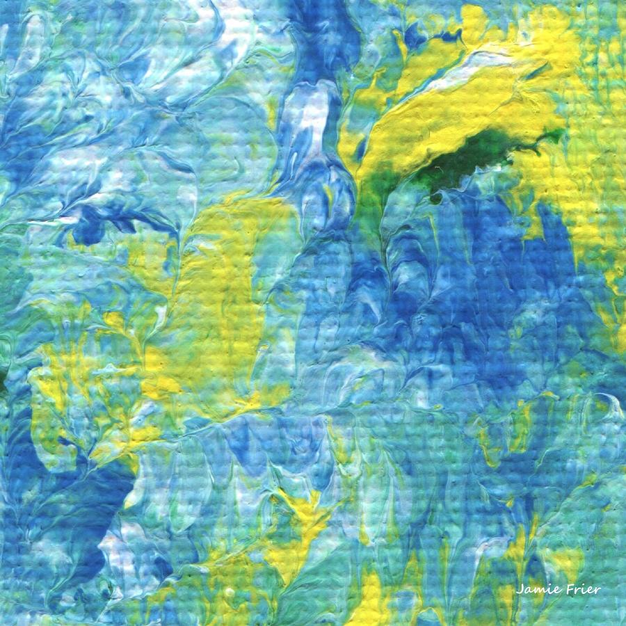 Yellow Blue Abstract Painting by Jamie Frier