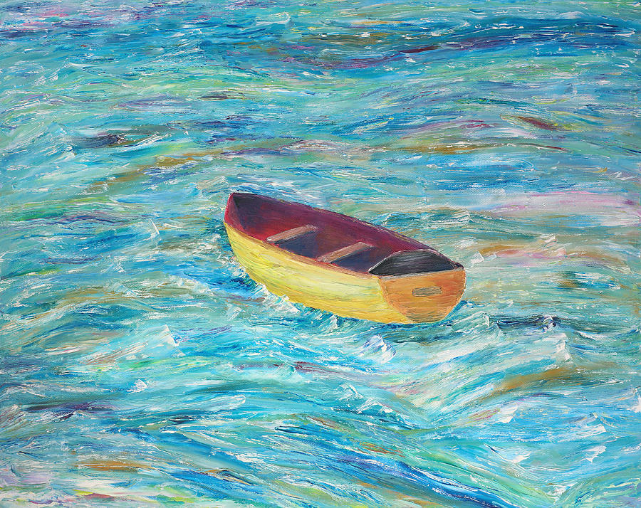 Yellow Boat Painting by Elizabeth Lock