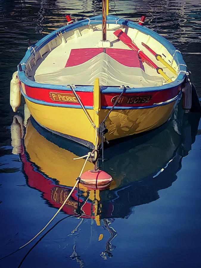 Yellow Boat Reflection  Photograph by Andrea Whitaker