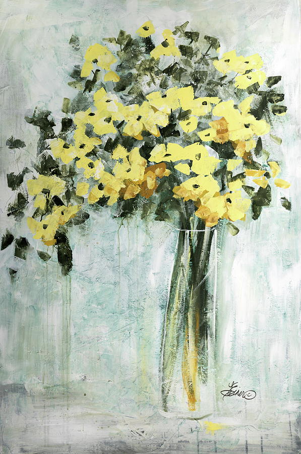 Yellow Bouquet Painting by Terri Einer