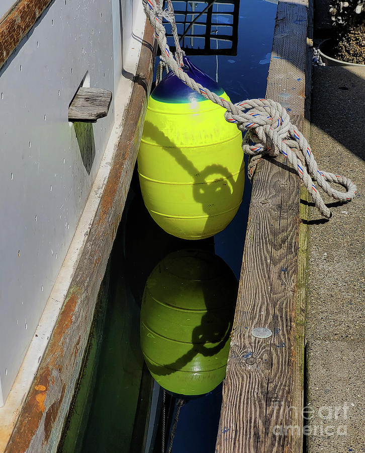 Yellow Buoy Reflection Photograph by Norma Appleton
