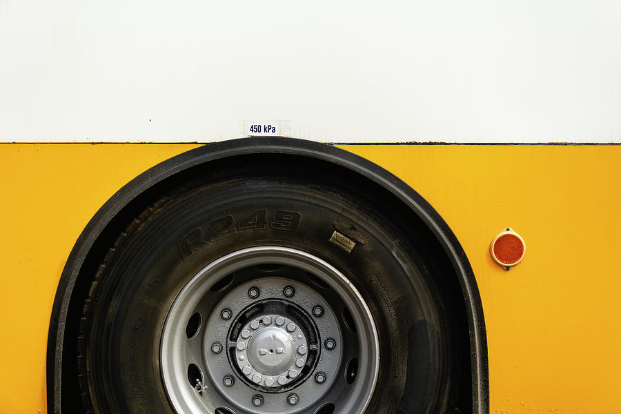 Yellow Bus Close-up Photograph by Martin Vorel Minimalist Photography