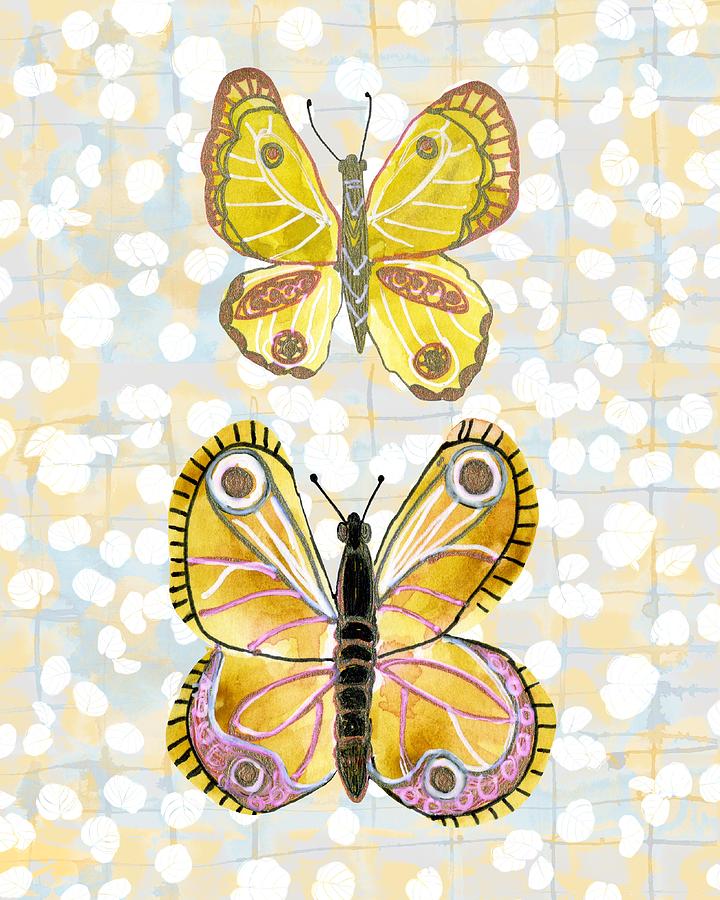 Yellow Butterflies  Painting by Blenda Studio