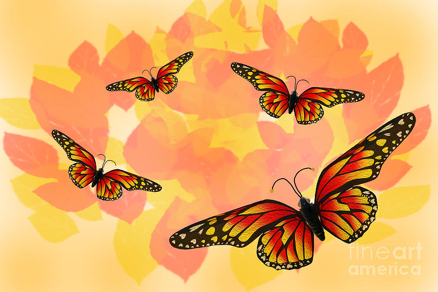 Yellow Butterflies  Digital Art by Kirt Tisdale