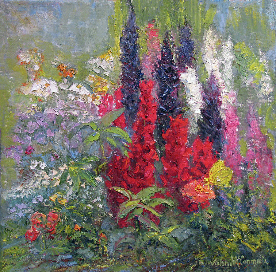 Yellow Butterfly and Gladiolus. Painting by John McCormick