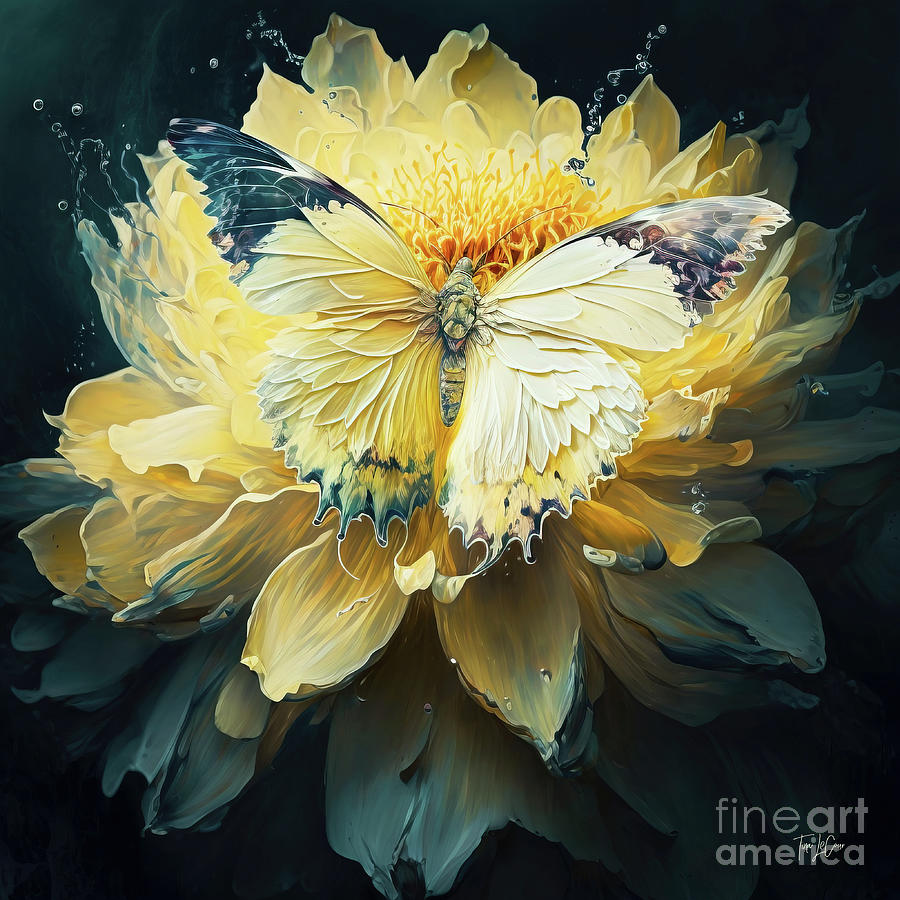 Yellow Butterfly Delight Painting by Tina LeCour