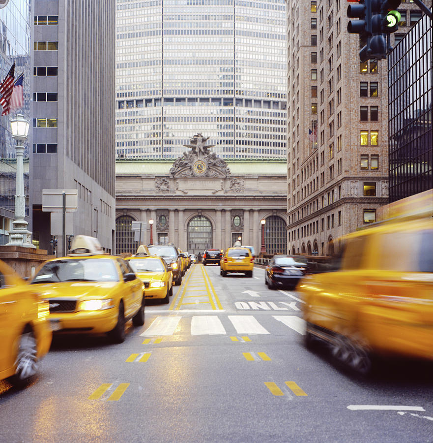 Yellow Cabs at Grand Central Station, Manhattan Photograph by Eugene Nikiforov