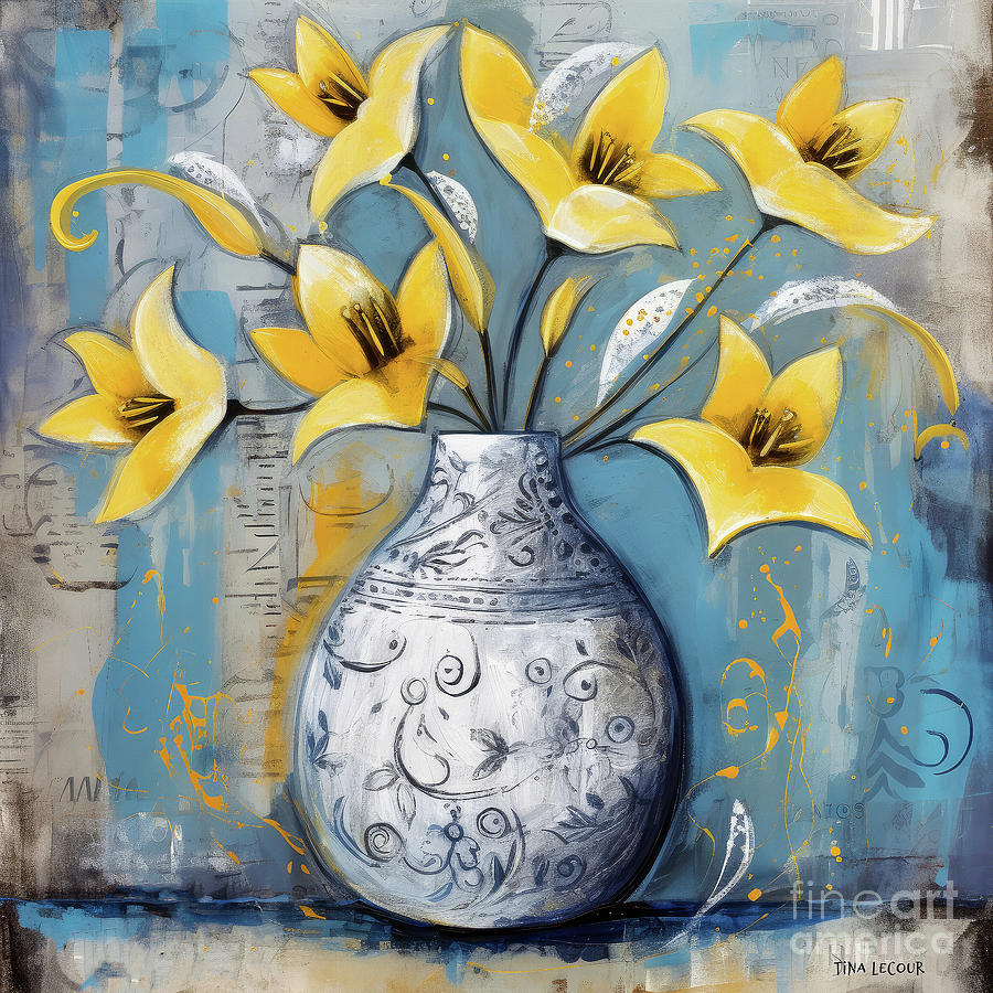 Calla Lily Painting - Yellow Calla Lily Flowers by Tina LeCour