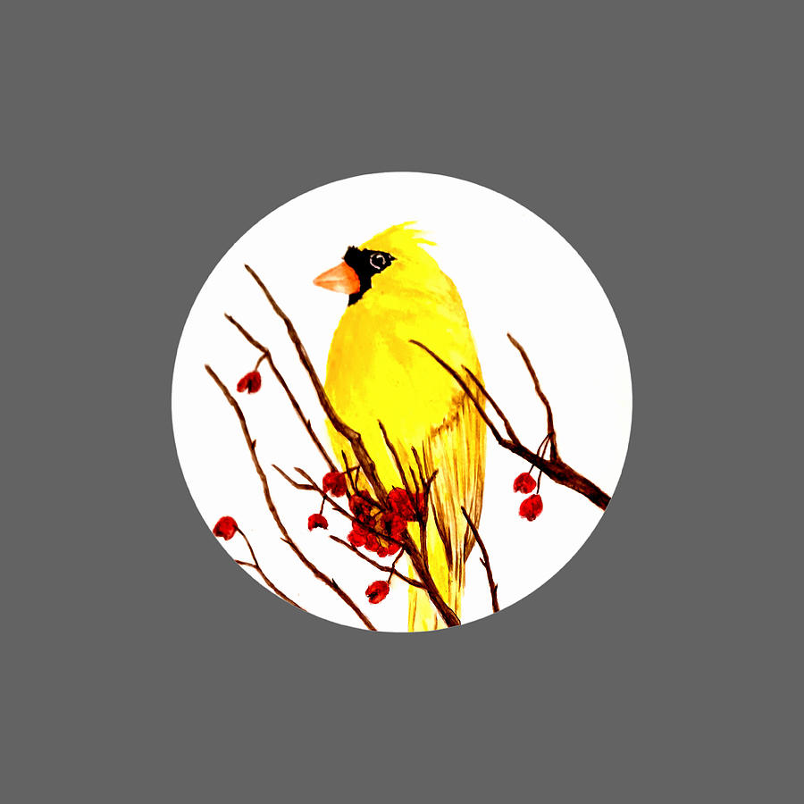 Yellow Cardinal Number 2 Painting by Michael Vigliotti