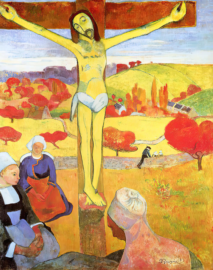 Paul Gauguin Painting - Yellow Christ by Paul Gauguin