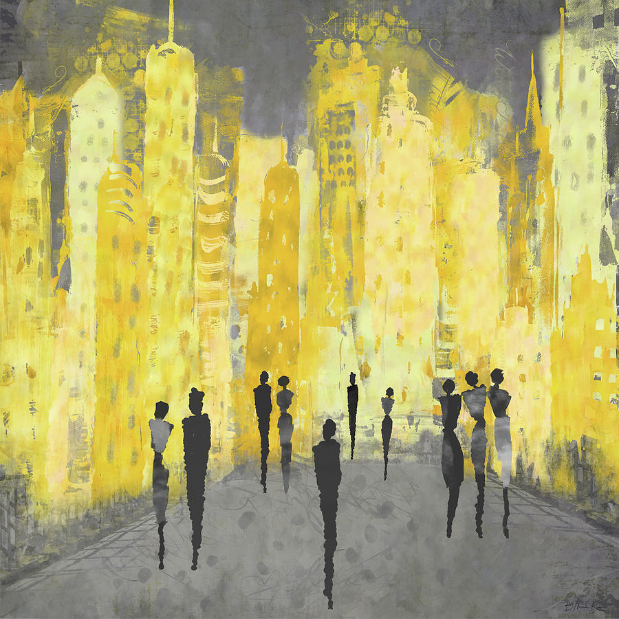Yellow City Stroll Digital Art by Barbara Mierau-Klein