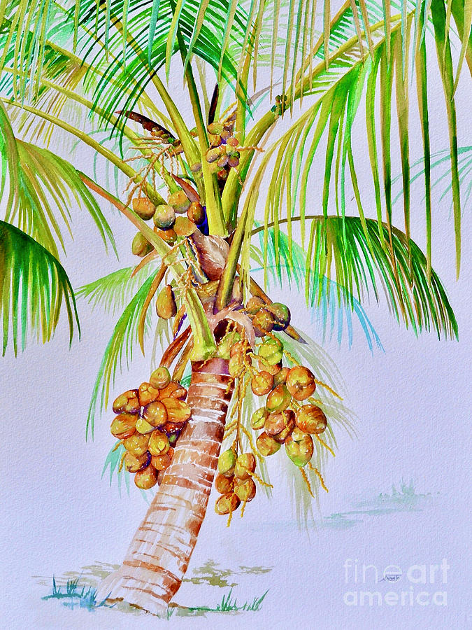 Yellow Coconuts Painting by AnnaJo Vahle