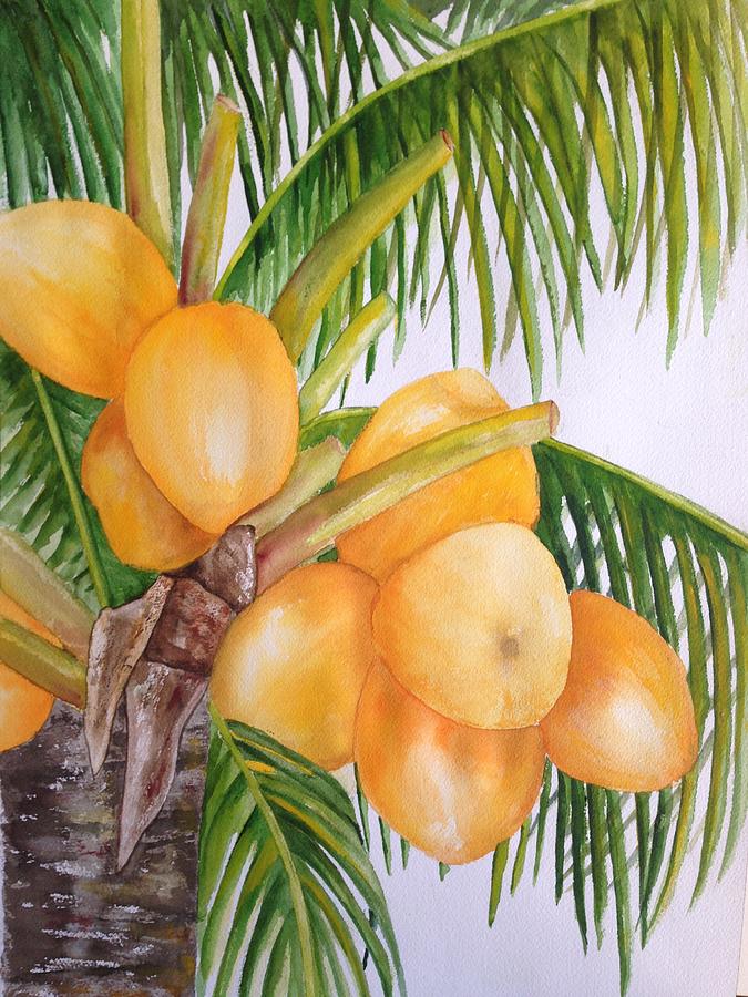 Yellow Coconuts Painting by Inge Palenzona - Fine Art America