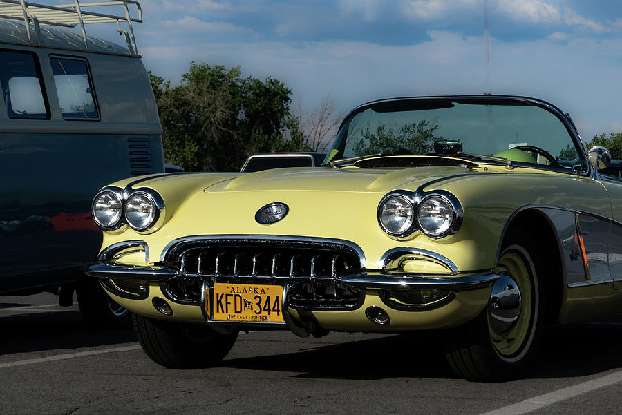 Yellow Corvette Photograph by Ron Roberts