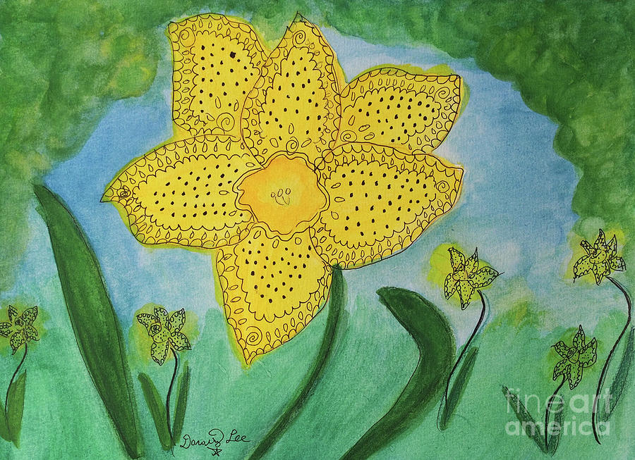 Yellow Daffodils Painting by Dorothy Lee