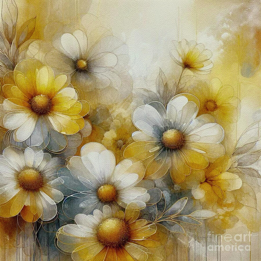 Yellow Daisies Painting by Maria Angelica Maira