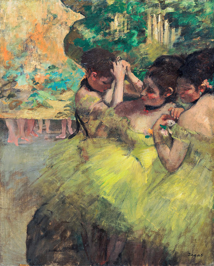 Edgar Degas Painting - Yellow Dancers In the Wings  by Edgar Degas