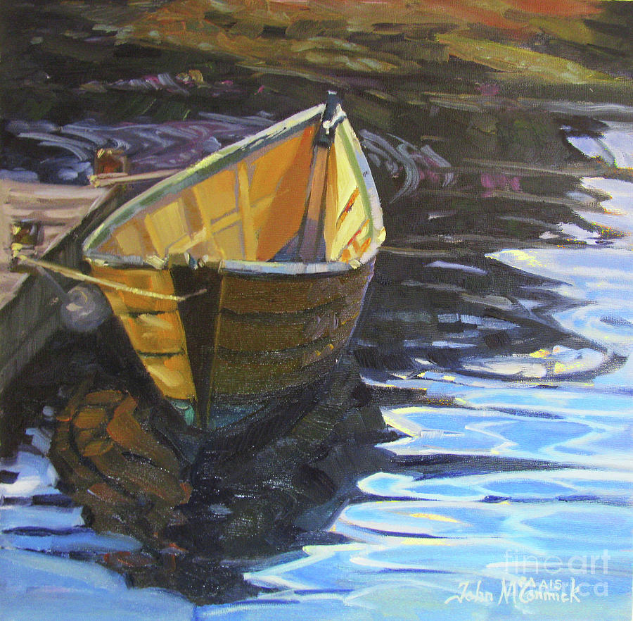 Yellow Dory ..Gloucester Painting by John McCormick