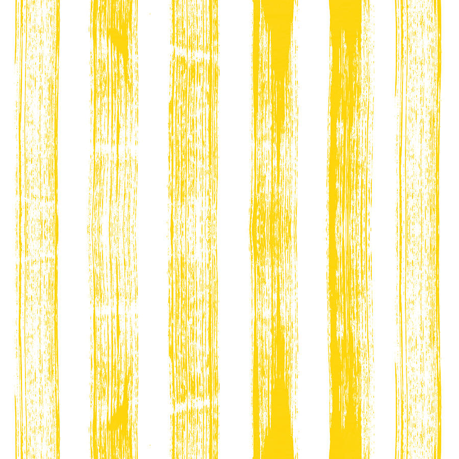 Yellow Dry Brush Stripes Pattern - Art by Jen Montgomery Painting by Jen Montgomery