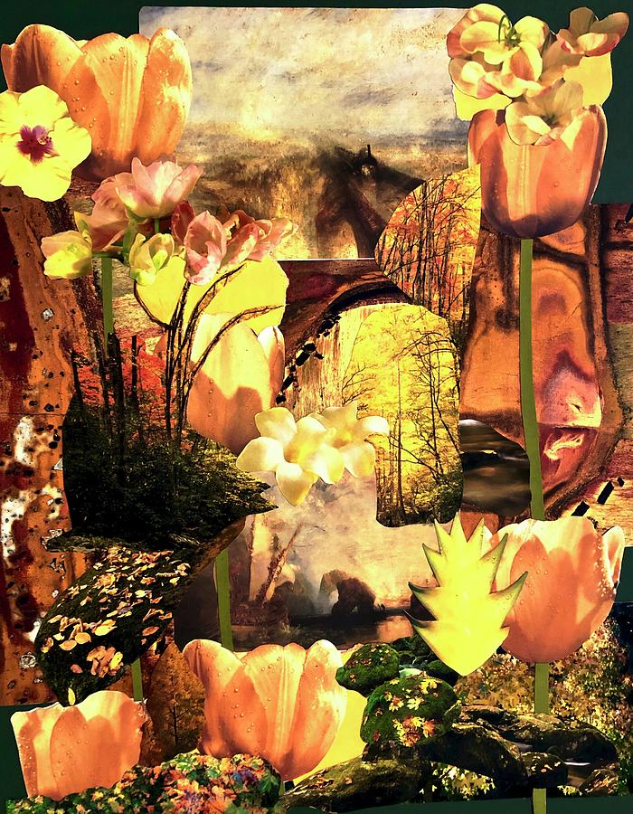 Yellow Essence Collage Mixed Media by Kirsten Giving