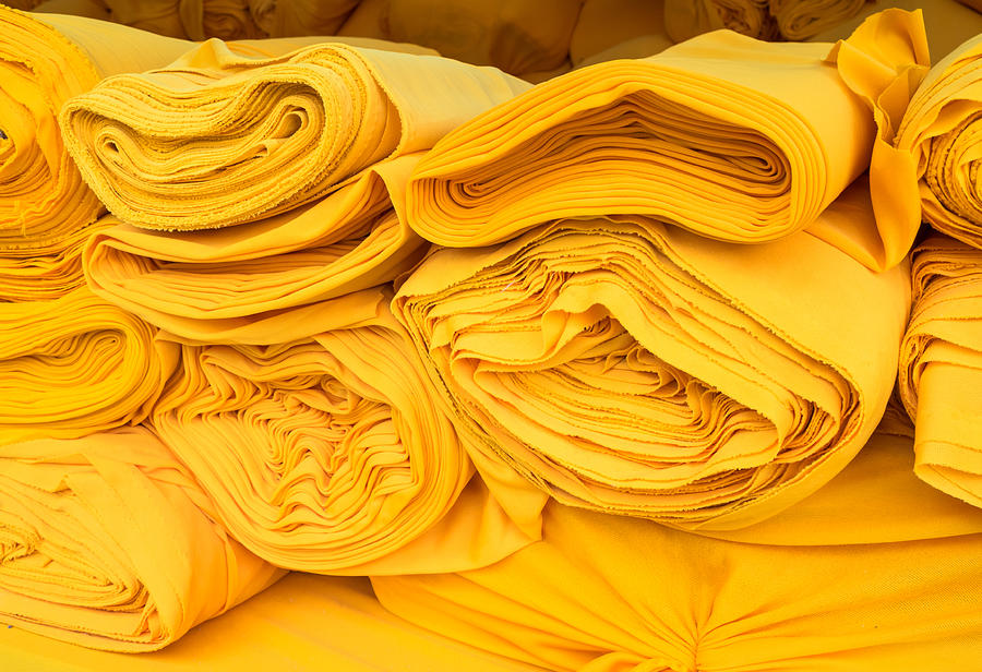 Yellow fabric roll Photograph by Krajidrid