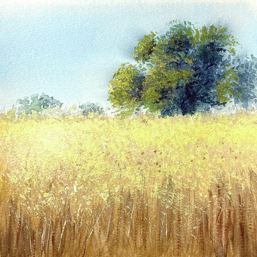 Yellow Field Painting by Masha Batkova