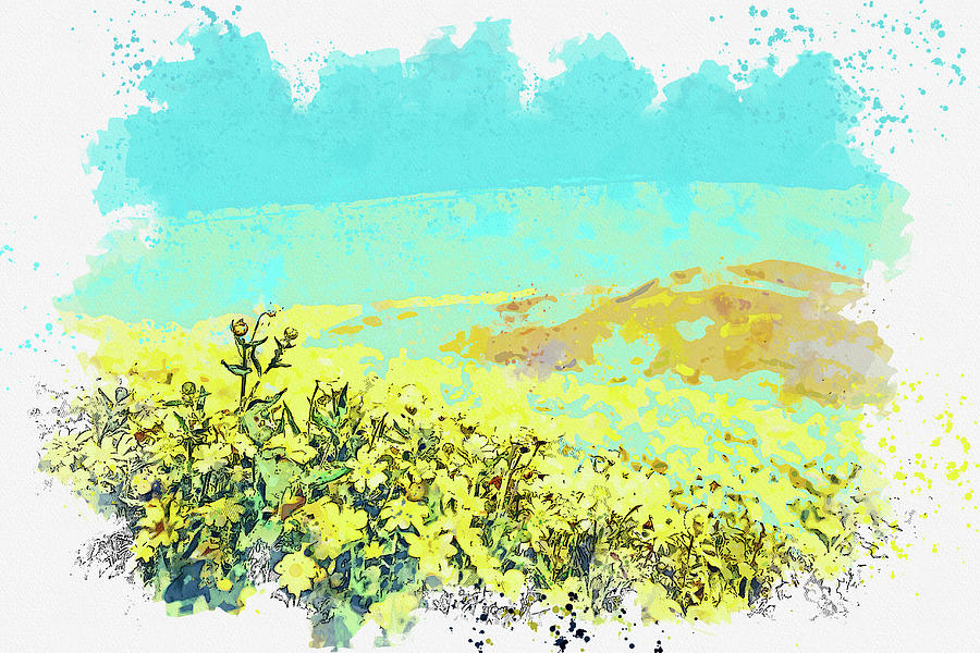 Yellow Flower Field Painting