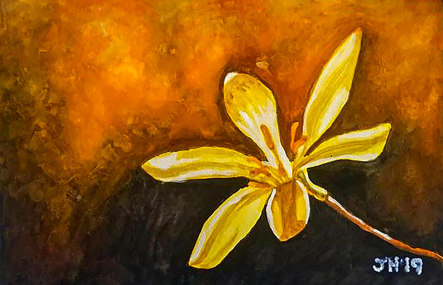 Yellow Flower Painting by Jean Haynes