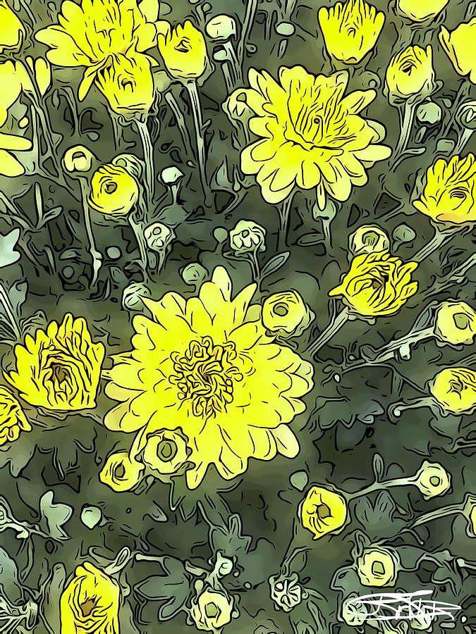 Yellow Flower Landscape Digital Art by Barbara Tristan