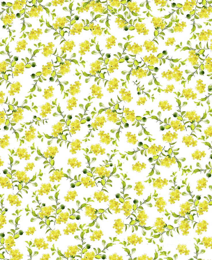 Flower Mixed Media - Yellow Flower Pattern #1 #spring #floral #decor #art  by Anitas and Bellas Art