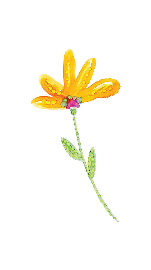 Yellow Flower Painting by Winonas Sunshyne