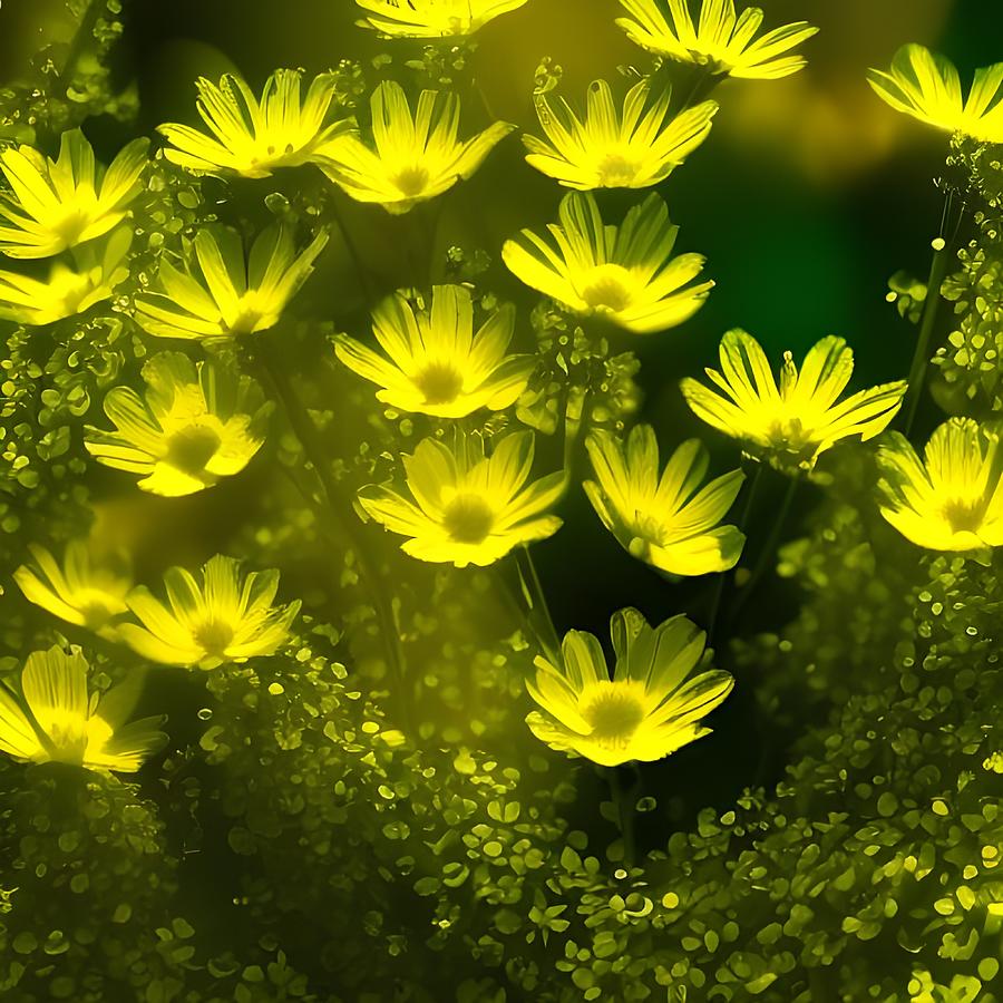 Yellow Flowers Digital Art by Beverly Read