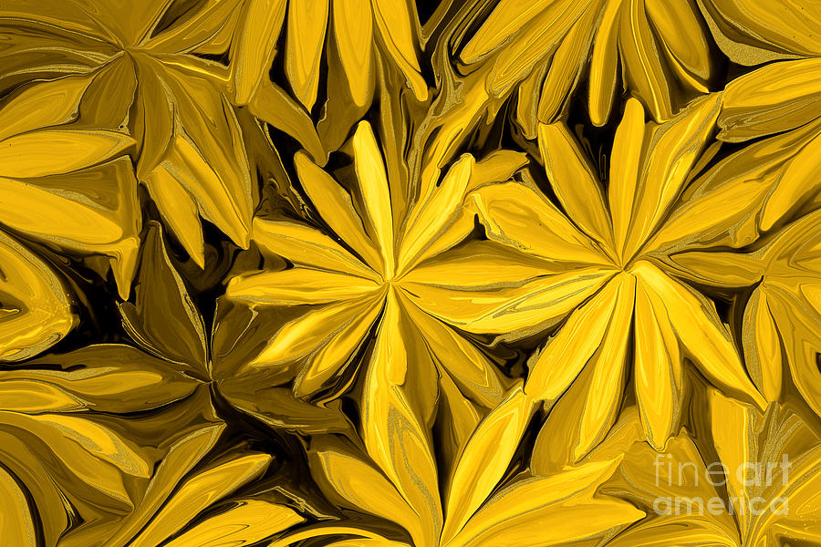 Yellow flowers painting Painting by Jirka Svetlik