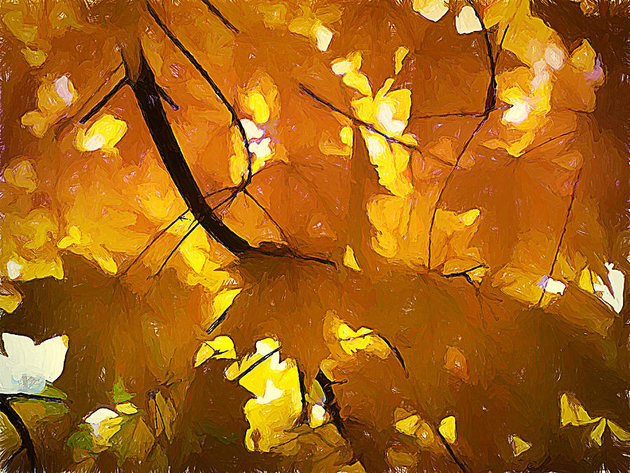 Yellow Foliage  Digital Art by Cindy Greenstein