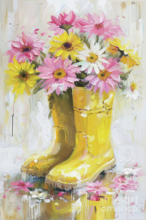 Yellow Garden Boots Painting