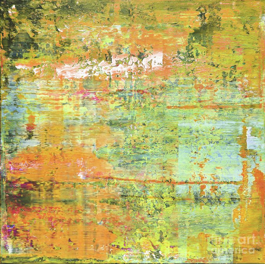 Nature Painting - Yellow green abstract expressionism painting. by Green Palace