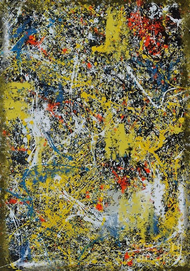 Yellow Grey Blue Abstract Painting by Vesna Antic - Fine Art America