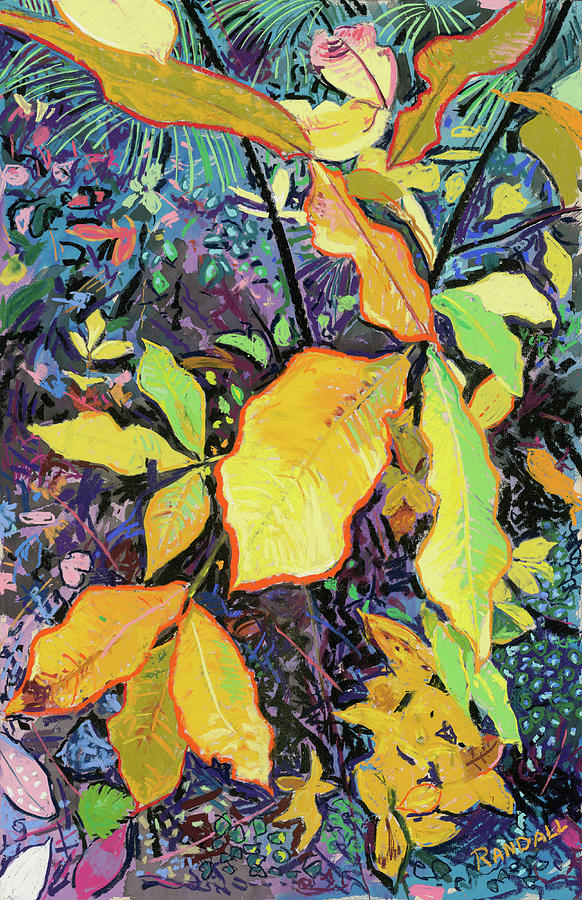 Yellow Leaf Pastel by David Randall