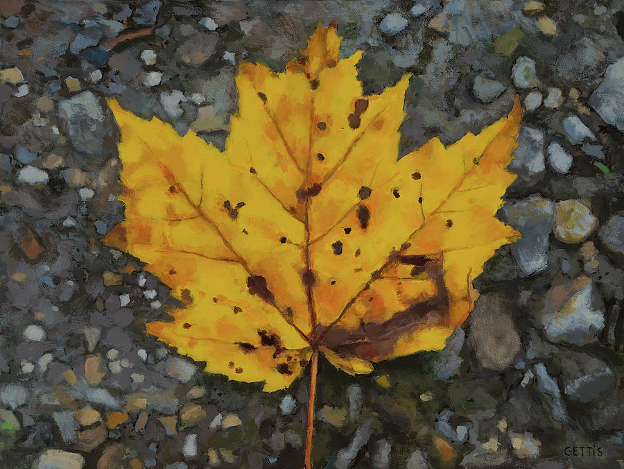 Yellow Leaf Painting by Jeff Gettis