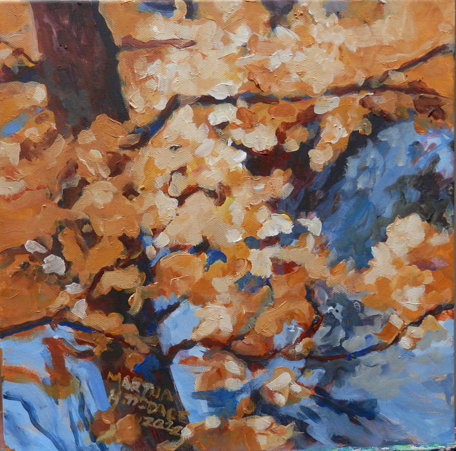 Yellow Leaves by Creek Painting by Martha Tisdale