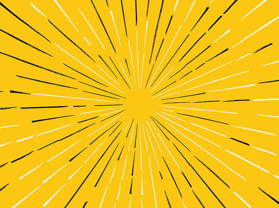 Yellow Line Burst Background Drawing by Filo