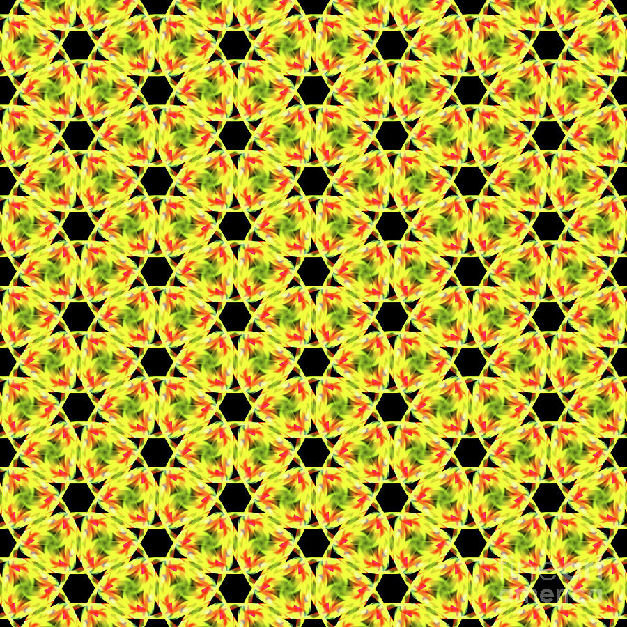 Yellow Links Pattern Digital Art