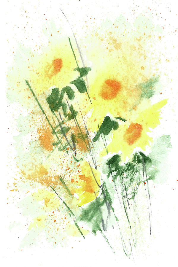 Yellow Loose Flowers 1 Painting by Masha Batkova